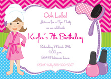 Wild Spa Sleepover Birthday Party Invitations