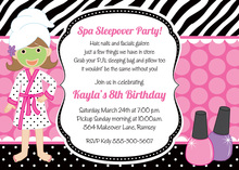 Spa Day Pink Rose RSVP Cards