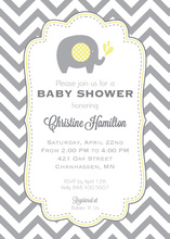 Gender Neutral Baby Elephant Invitations