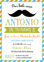 Little Man Mustache Bash Boy Photo Birthday Invitation