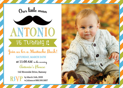 Our Little Man Mustache Bash Chalkboard Invitations