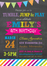 Bright Rainbow Chalkboard Birthday Invitations