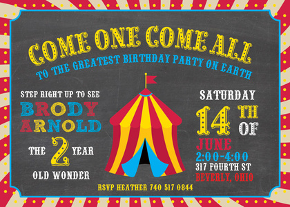 Kids Carnival Party Fill-In Invitations