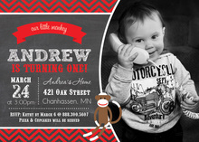 Pattern Bunting Playground Chalkboard Boy Invitations