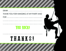 Rock Climbing Stripes Fill In The Blank Thank You Note