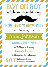 Sophisticated Little Man Mustache Bash Boy Invitations