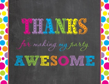 Primary Dots Chalkboard Thank You Notes