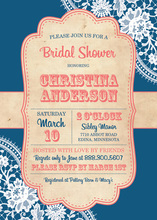 Coordinated White Lace Over Rustic Wood Invitations