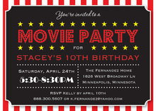 Movie Showtime Essentials Popcorn Birthday Invitations