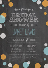 Chalkboard Celebration Polka Dots Border Invitations