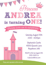 Superior Pink Princess Castle Birthday Invitations