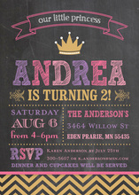 Our Little Princess Chalkboard Birthday Invitations