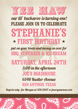 Fantastic Buckaroo Birthday Pink Party Invitations