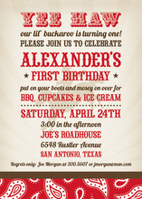 Sophisticated Buckaroo Birthday Red Invitations