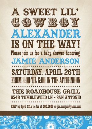 Red Bandana Cowboy Invitations