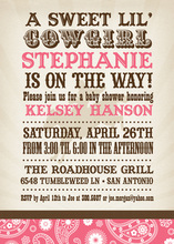 Sweet Bandana Cowgirl Pink Invitations