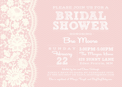 Beautiful White Lace Midnight Bridal Shower Invitations