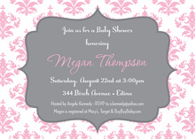 Pink Elephants Rustic Baby Shower Invitation