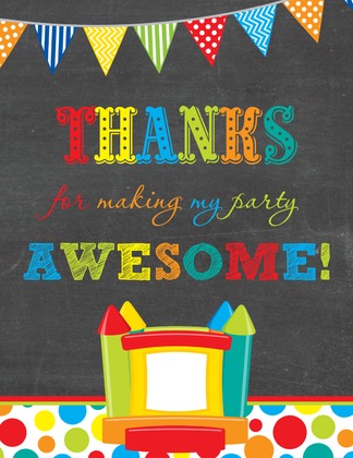 Bright Bunting Bounce House Thank You Notes