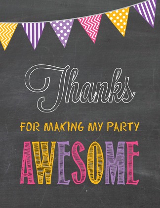Rainbow Party Poster Thank You Notes