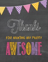 Bright Party Poster Thank You Notes