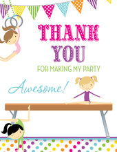 Rainbow Dots Gymnastics Girls Thank You Notes