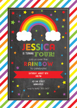 Bright Multicolored Stripes Jumping Kids Fill-in Invitations