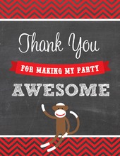 Our Little Monkey Chalkboard Thank You Notes