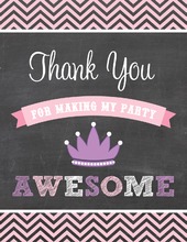 Princess Celebration Birthday Thank You Cards