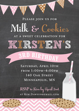 Multi-Flag Milk Cookies Chalkboard In Pink Invitations