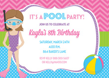 Mermaid Dot Underwater Party Invitations