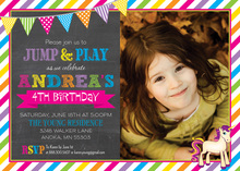 Bright Banners Unicorn Photo Birthday Invitations