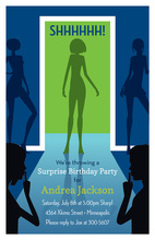 Surprise Silhouette Woman Birthday Invitations