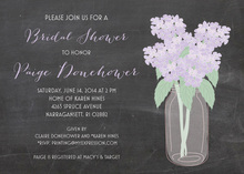 Lavender Hydrangeas Banners Chalkboard Invitations
