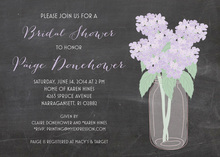 Lavender Modern Floral Chalkboard Bridal Invitations