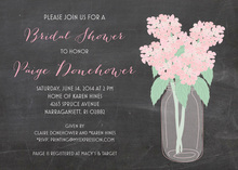 Pink Hydrangeas Banners Trendy Chalkboard Invites