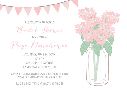 Pink Hydrangeas Banner Note