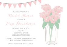 Pink Polka Dot Floral Bouquet Bridal Shower Invitations