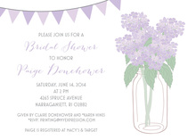 Lavender Hydrangeas Banners White Wedding Invites