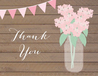 Pink Hydrangeas Banner Note