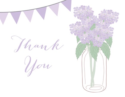 Lavender Hydrangeas Chalkboard Banner Note