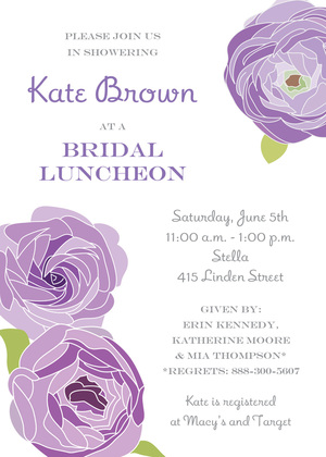 Red Pink Flower Bridal Shower Invitations