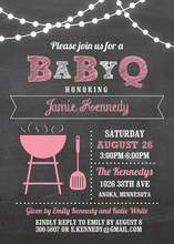 BabyQ Lights Pink Invitations