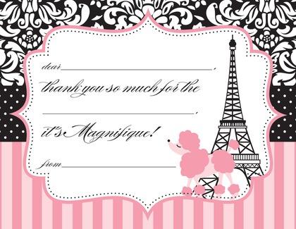 Paris Poodle Frame Luxury Birthday Invitations