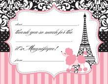 Paris Poodle Kids Fill-in Thank You Cards