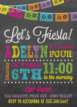 Fiesta Banners Chalkboard Invitations