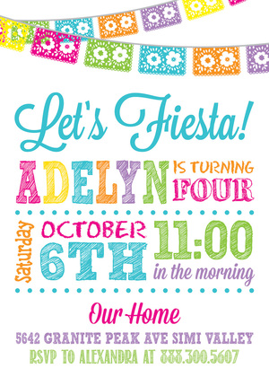 Fiesta Banners Chalkboard Invitations