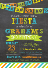 Colorful Fiesta Banners Party Shower Invitations