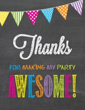 Rainbow Party Poster Thank You Notes