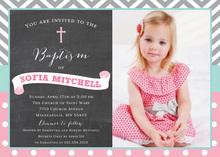 Chevrons Polka Dot Baptism Banner Chalkboard Photo